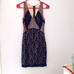 Navy and Nude lace dress